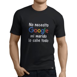 Camiseta No necesito Google mi MARIDO lo sabe todo (VINILO IMPRESO)