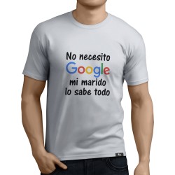 Camiseta No necesito Google mi MARIDO lo sabe todo (VINILO IMPRESO)